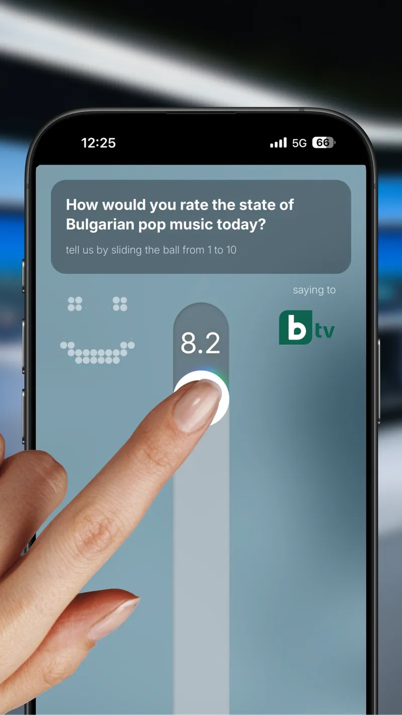 Viewer votes from their phone